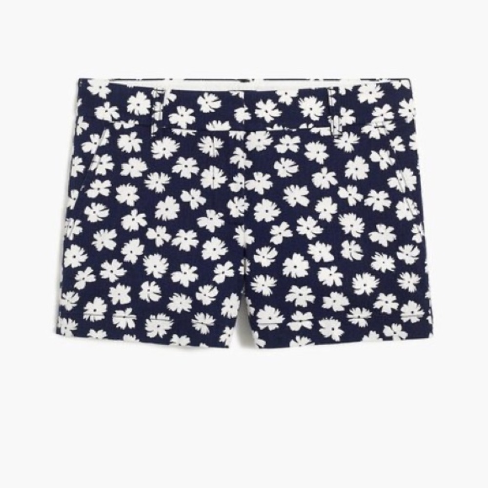 J.Crew Factory Women’s Size 2 Navy Floral Chino Shorts